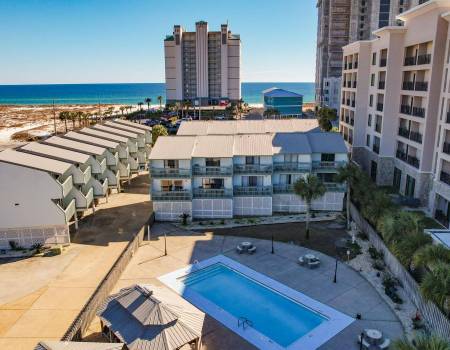 Condo buildings next to the ocean 